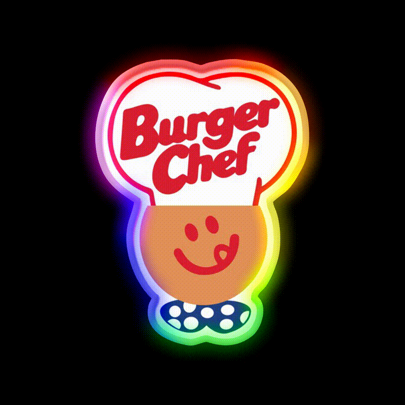 Burger Chef Fast Food Led Neon Sign For Burger Place Led Sign Rgb Color