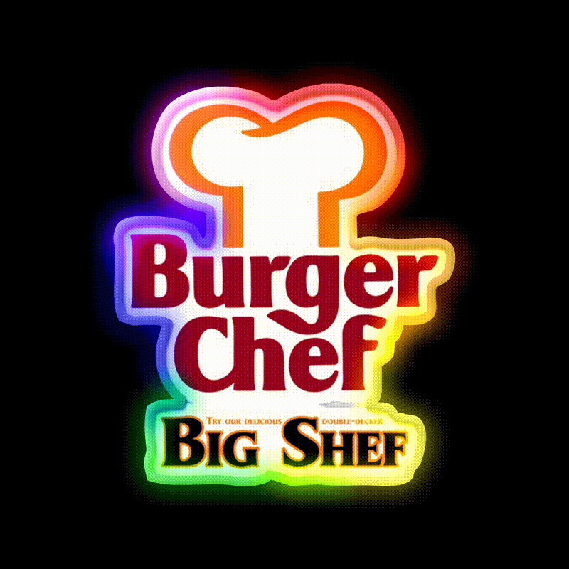 Burger Chef Fast Food Led Neon Sign For Burger Place Neon Sign Rgb Color