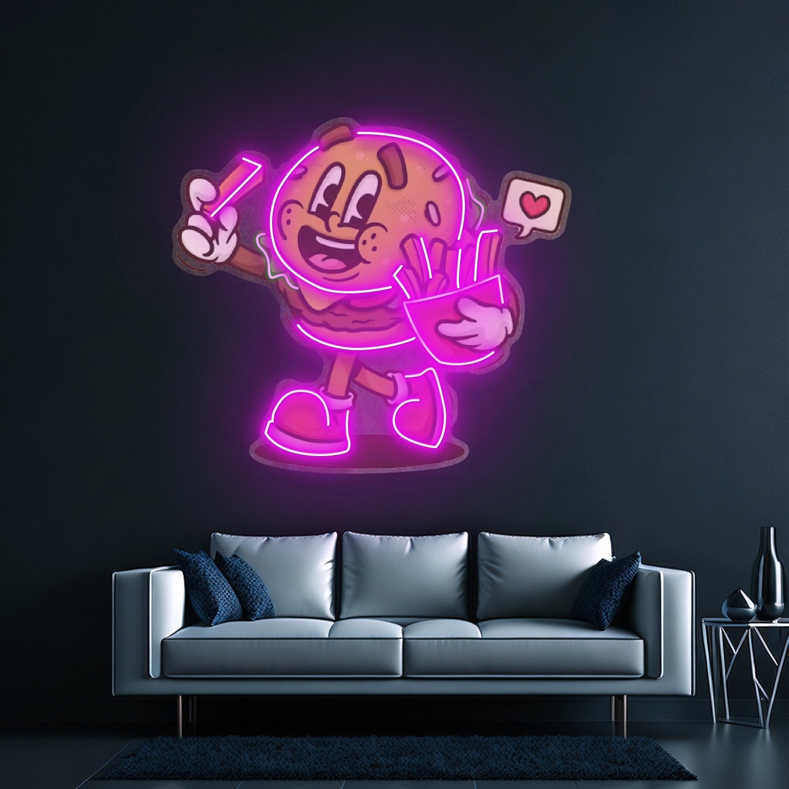 Burger Cute Trendy Retro Led Neon Sign Light Custom Led Signs - Shineneon