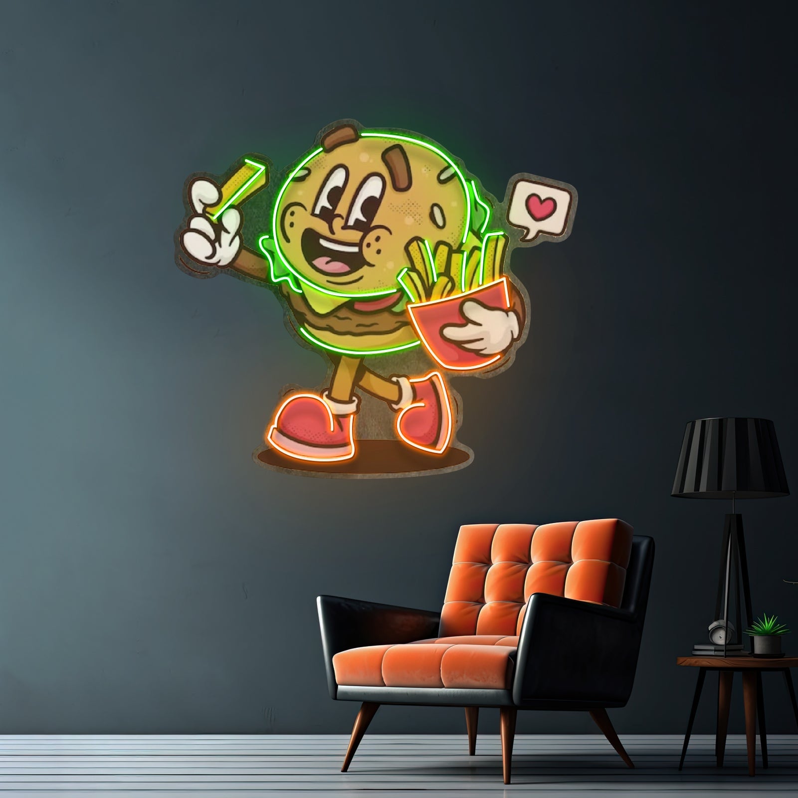 Burger Cute Trendy Retro Led Neon Sign Light Custom Led Signs - Shineneon