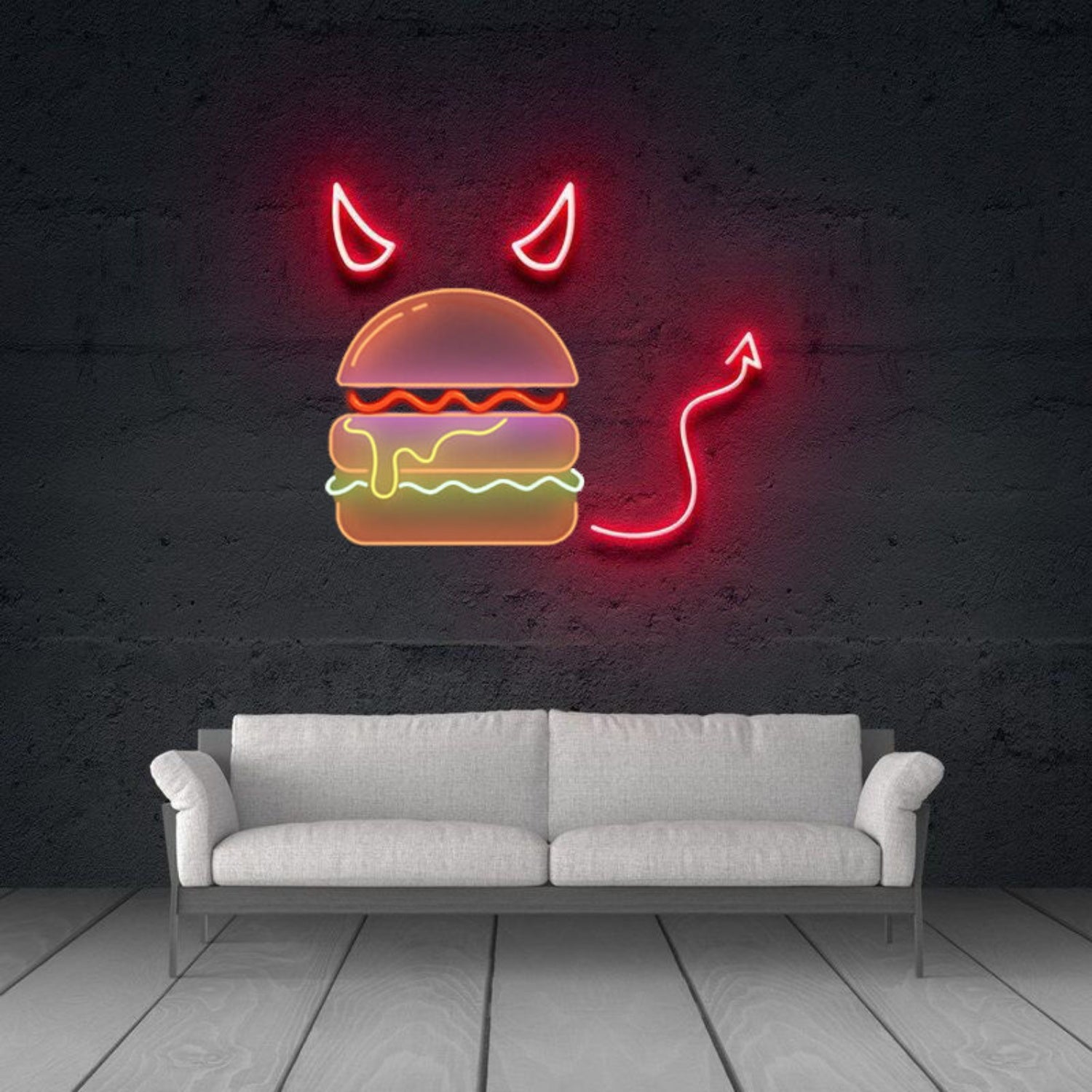 Burger-Devil Sign For Restaurants And Fun Spaces | Shineneon