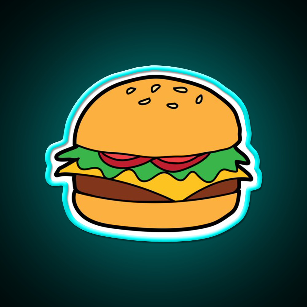 Burger Fast Food Led Neon Sign For Burger Place Rgb Color