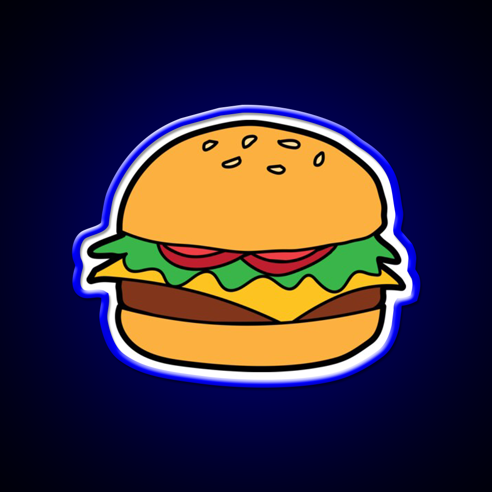 Burger Fast Food Led Neon Sign For Burger Place Rgb Color
