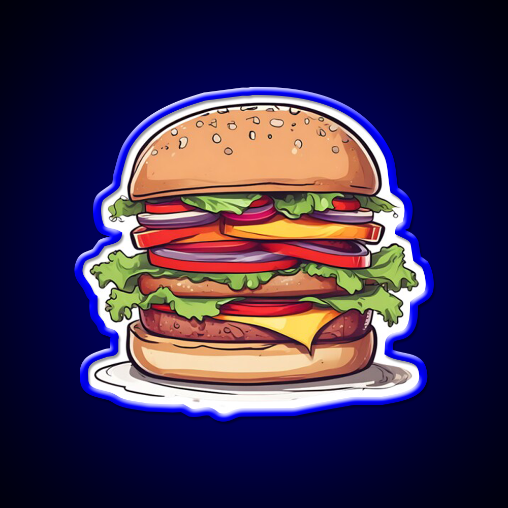 Burger Fast Food Led Neon Sign For Burger Place Neon Sign Rgb Color