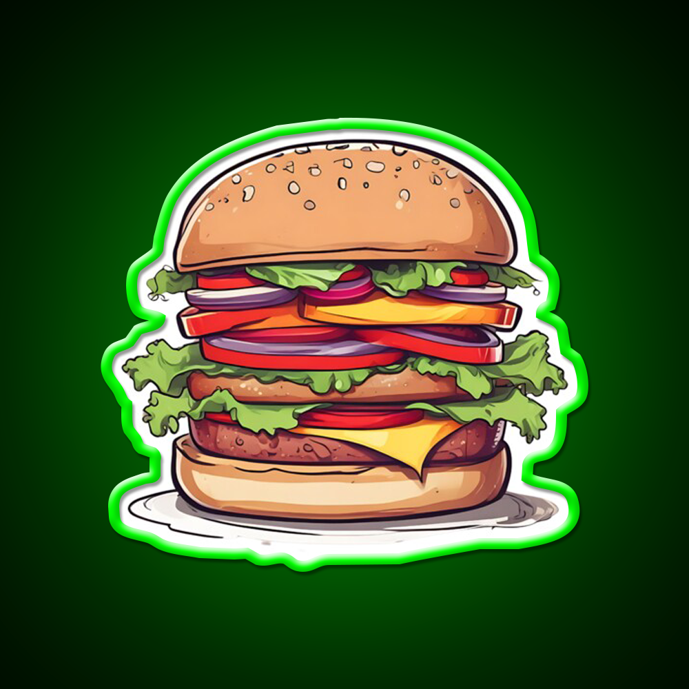 Burger Fast Food Led Neon Sign For Burger Place Neon Sign Rgb Color