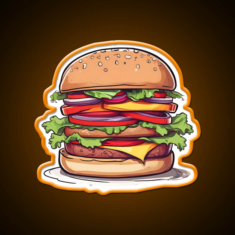 Burger Fast Food Led Neon Sign For Burger Place Neon Sign Rgb Color