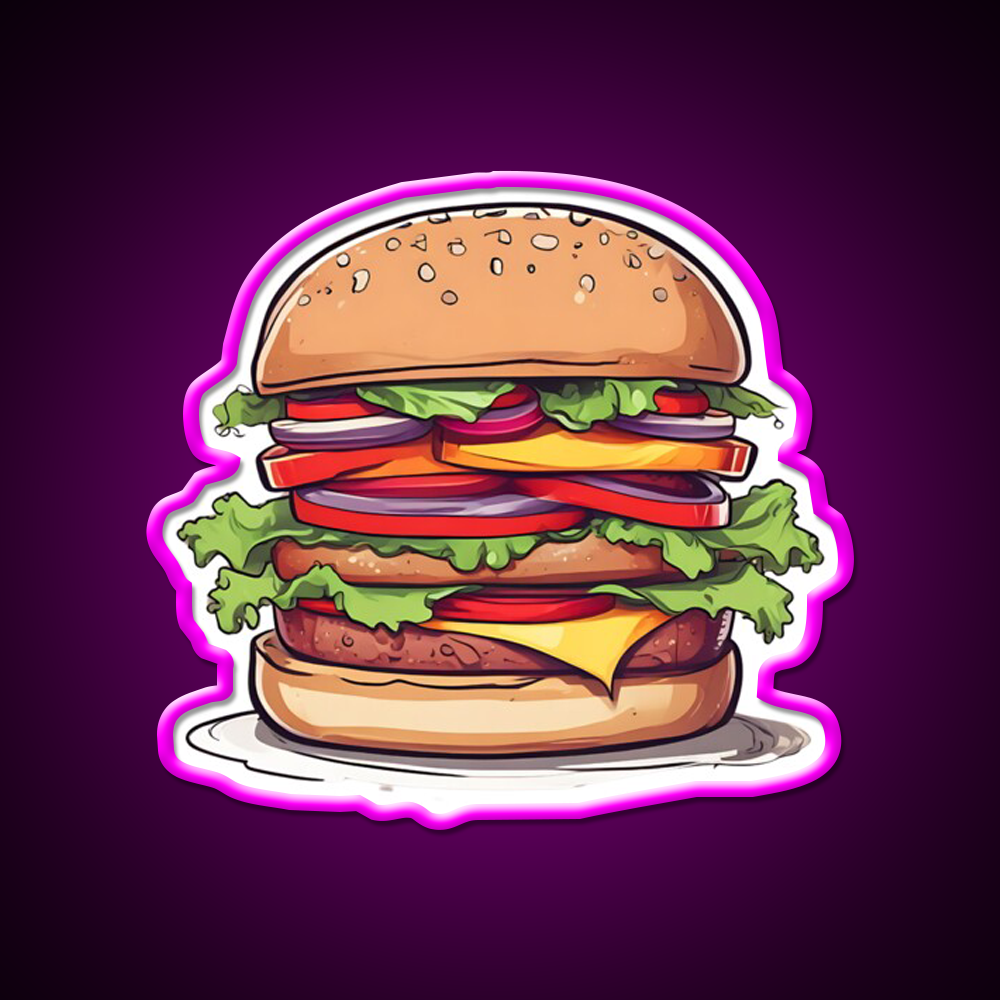 Burger Fast Food Led Neon Sign For Burger Place Neon Sign Rgb Color