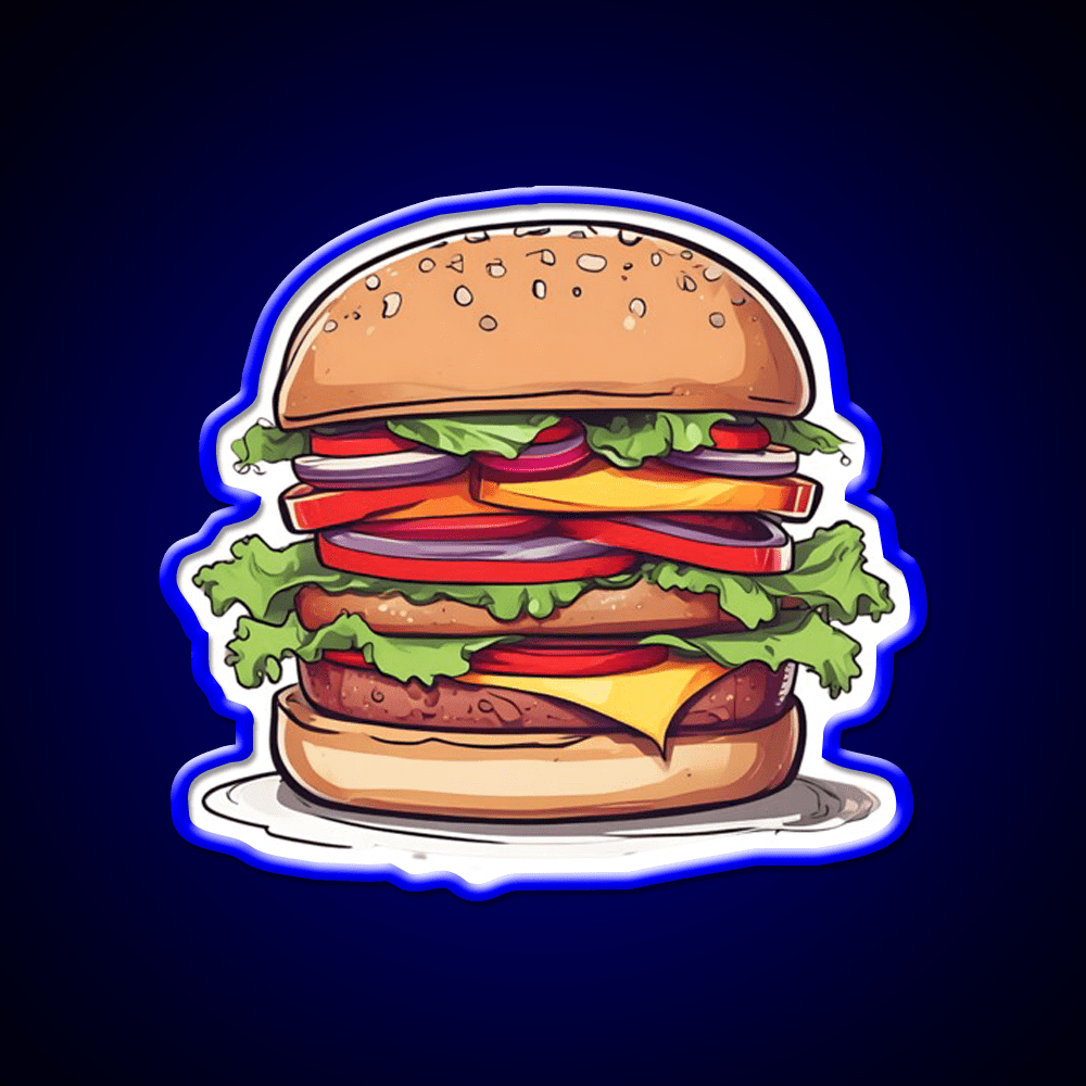 Burger Fast Food Led Neon Sign For Burger Place Neon Sign Rgb Color - Shineneon