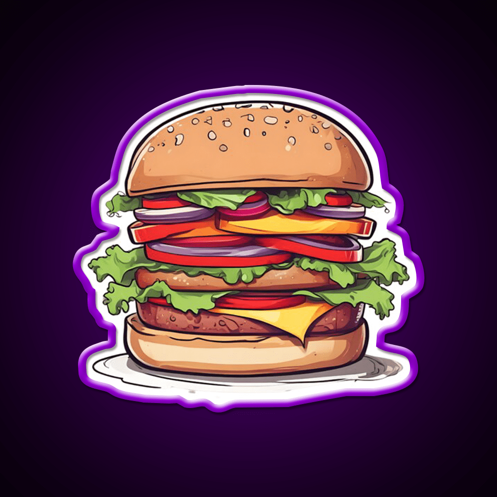 Burger Fast Food Led Neon Sign For Burger Place Neon Sign Rgb Color - Shineneon