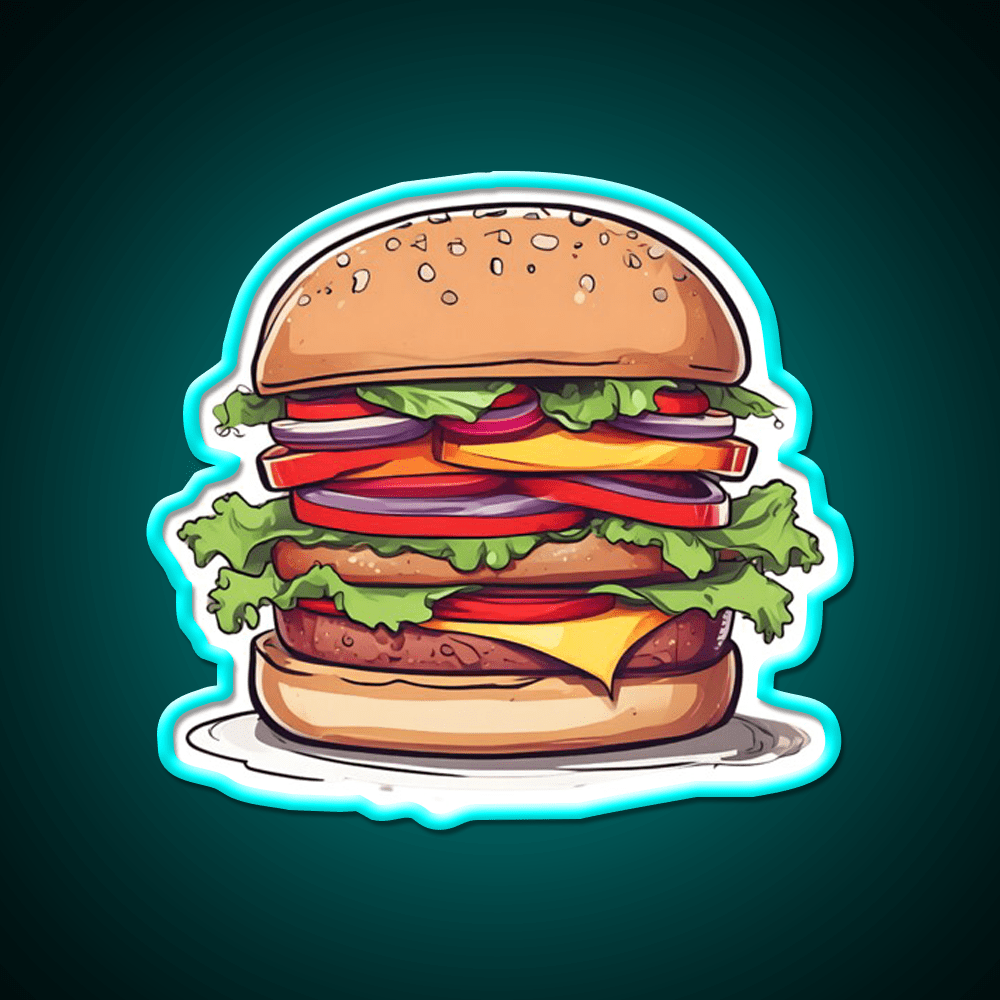 Burger Fast Food Led Neon Sign For Burger Place Neon Sign Rgb Color - Shineneon