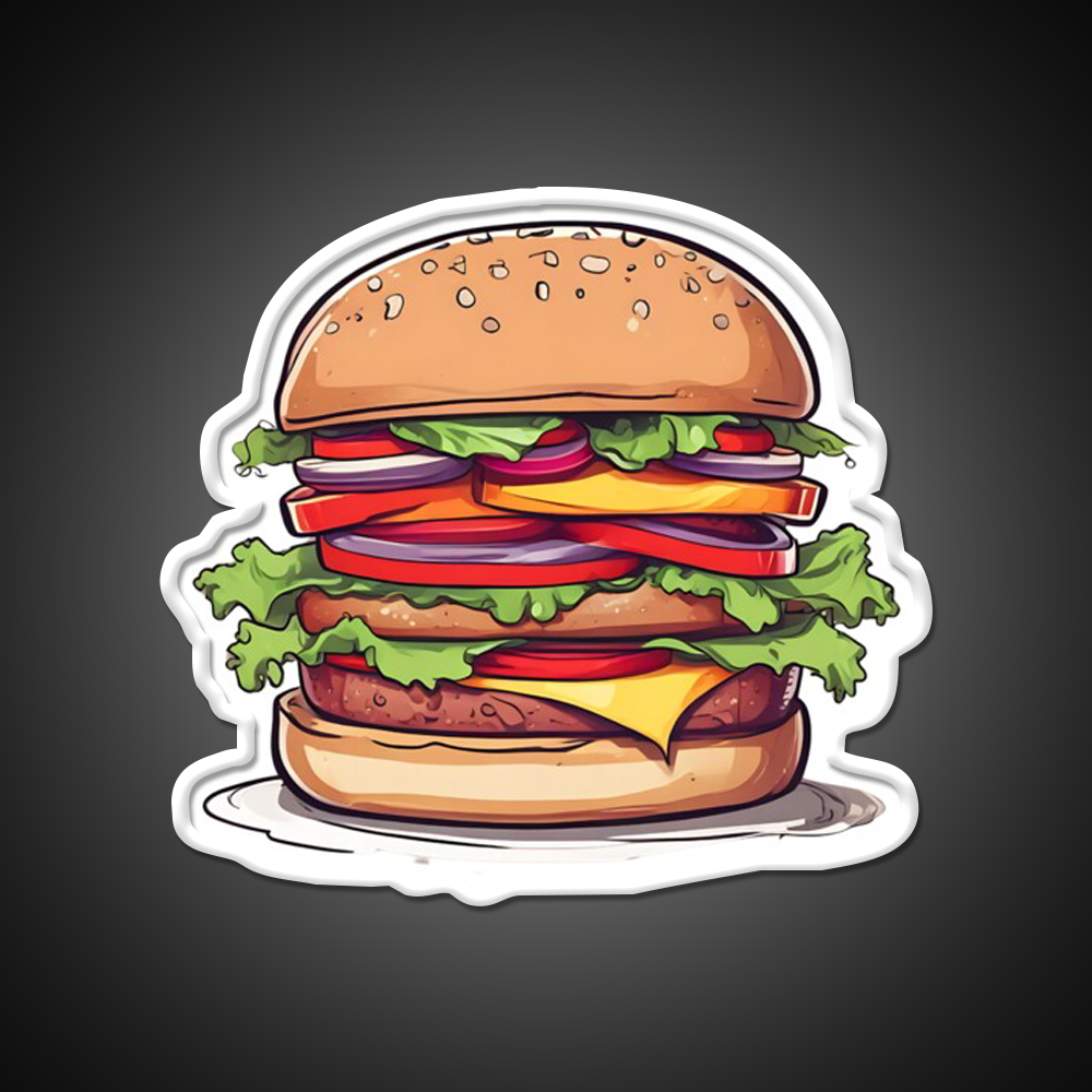 Burger Fast Food Led Neon Sign For Burger Place Neon Sign Rgb Color