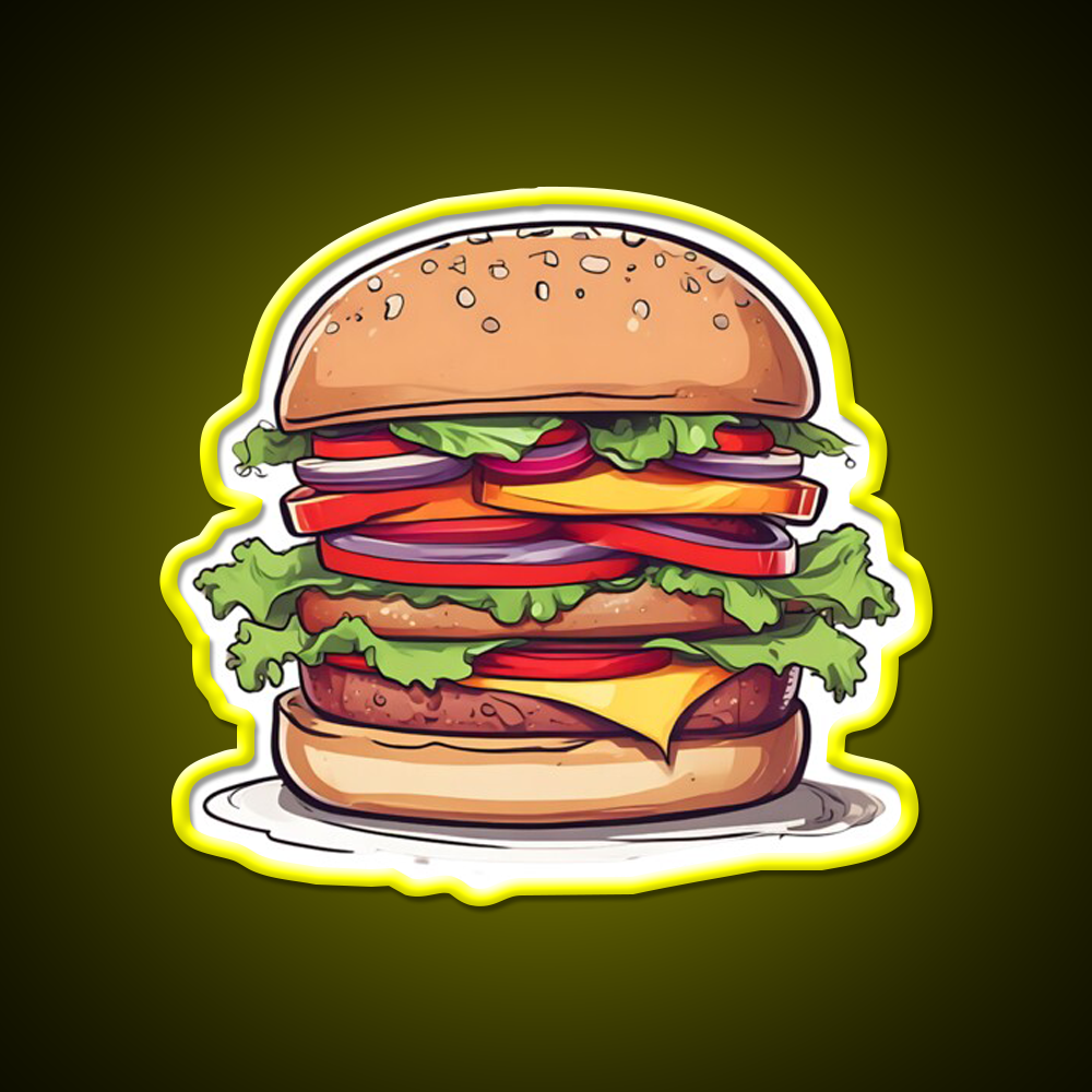 Burger Fast Food Led Neon Sign For Burger Place Neon Sign Rgb Color