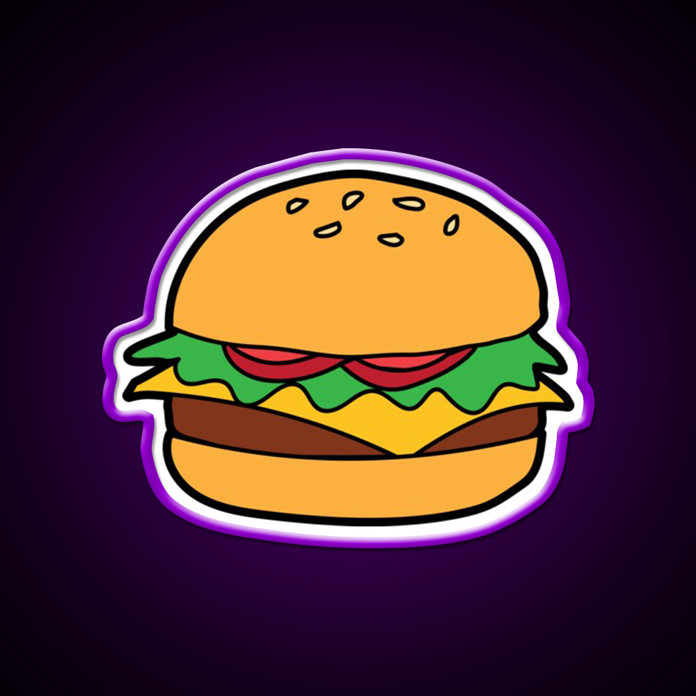 Burger Fast Food Led Neon Sign For Burger Place Rgb Color