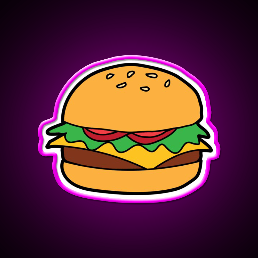 Burger Fast Food Led Neon Sign For Burger Place Rgb Color - Shineneon