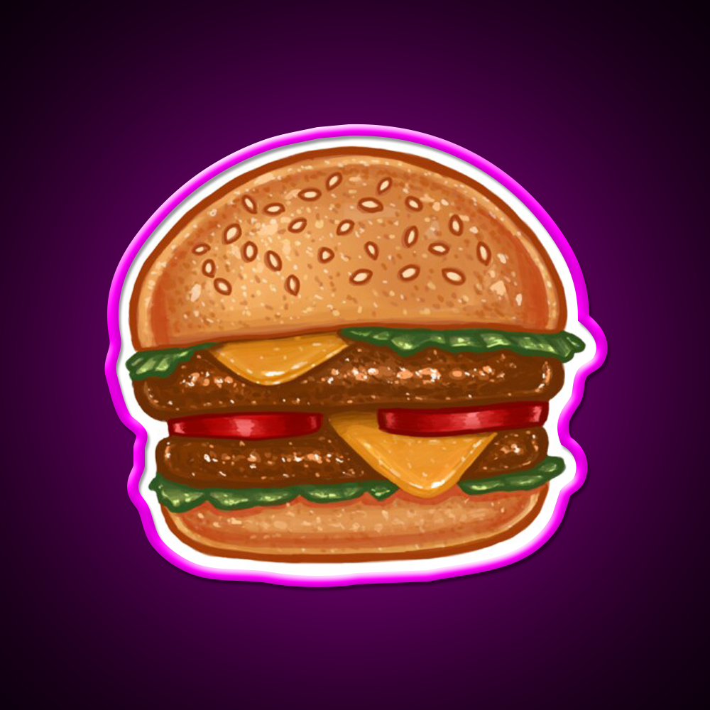 Burger Fast Food Led Neon Sign For Burger Place Wall Art Rgb Color