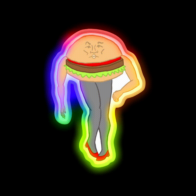 Burger Fast Food Led Neon Sign For Burger Place Wall Decor Rgb Color