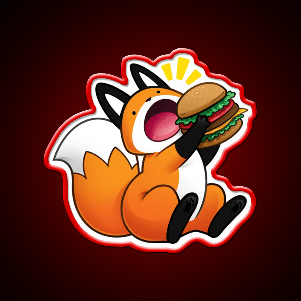 Burger Fox Snack Food Led Neon Sign Rgb Color - Shineneon