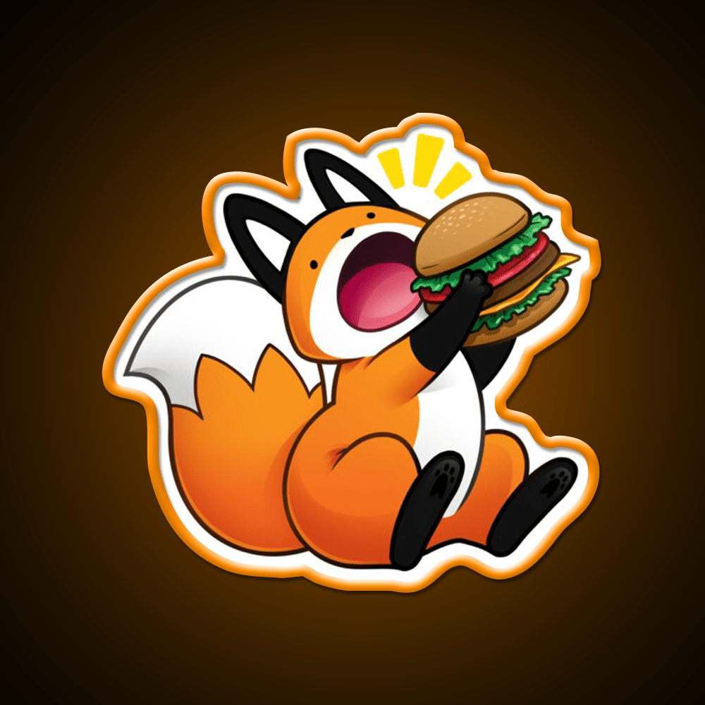 Burger Fox Snack Food Led Neon Sign Rgb Color - Shineneon
