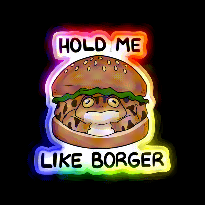 Burger Frog Fast Food Led Neon Sign For Burger Place Rgb Color