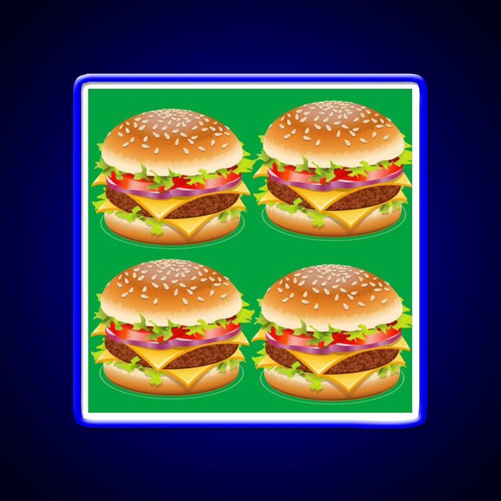 Burger Hamburger Cheeseburger Pattern Led Neon Sign For Burger Place Rgb Color - Shineneon