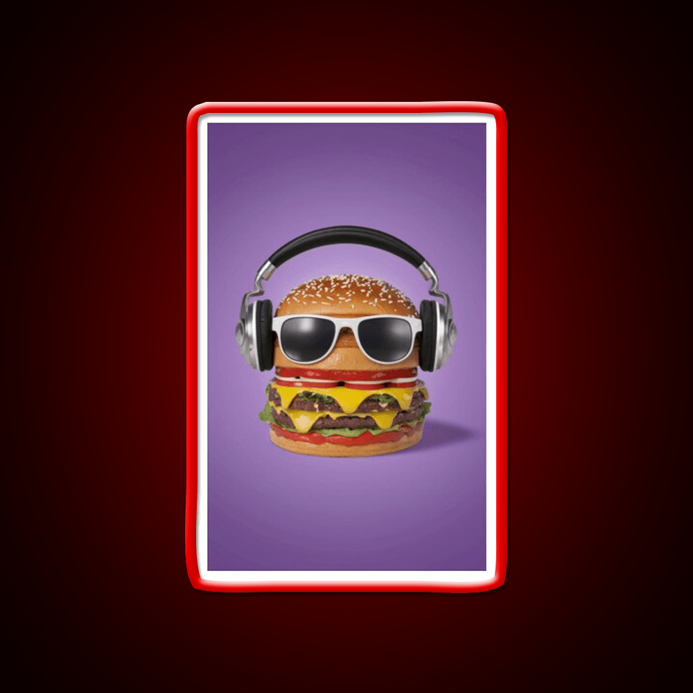 Burger Headphones Fast Food Led Neon Sign For Burger Place Rgb Color - Shineneon