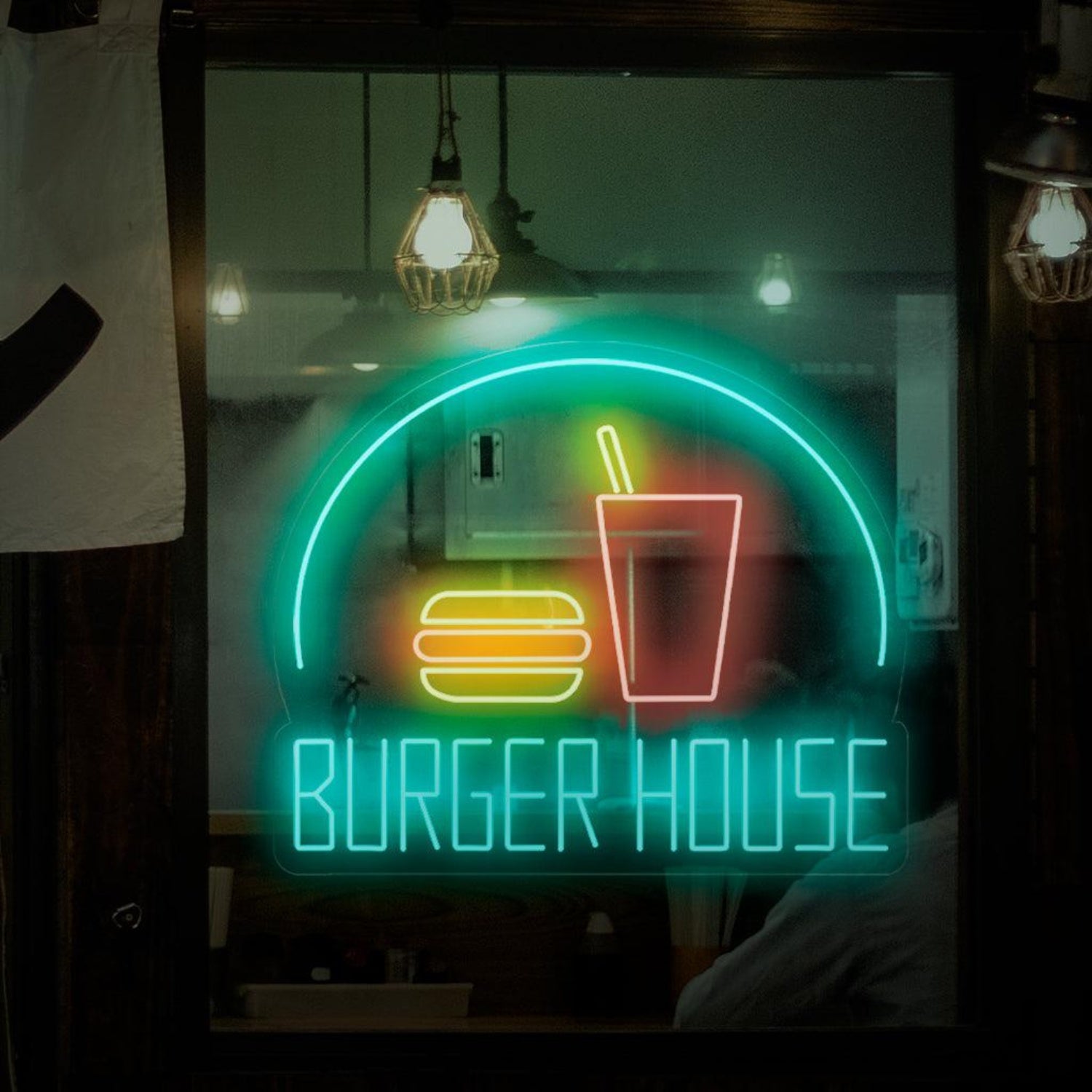 Burger House Led Neon Sign Hamburger Drink Design Shop Window Decoration | Shineneon
