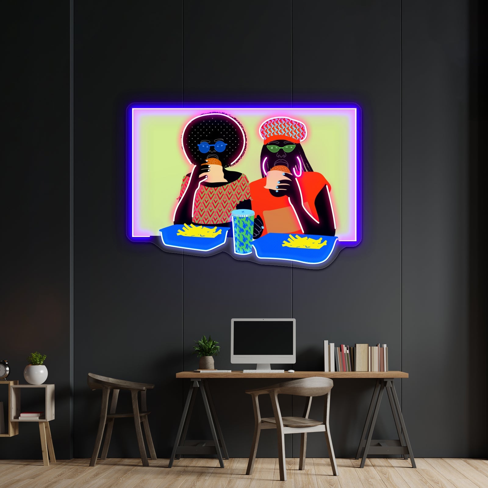Burger Ladies Artwork Business Neon Sign - Shineneon