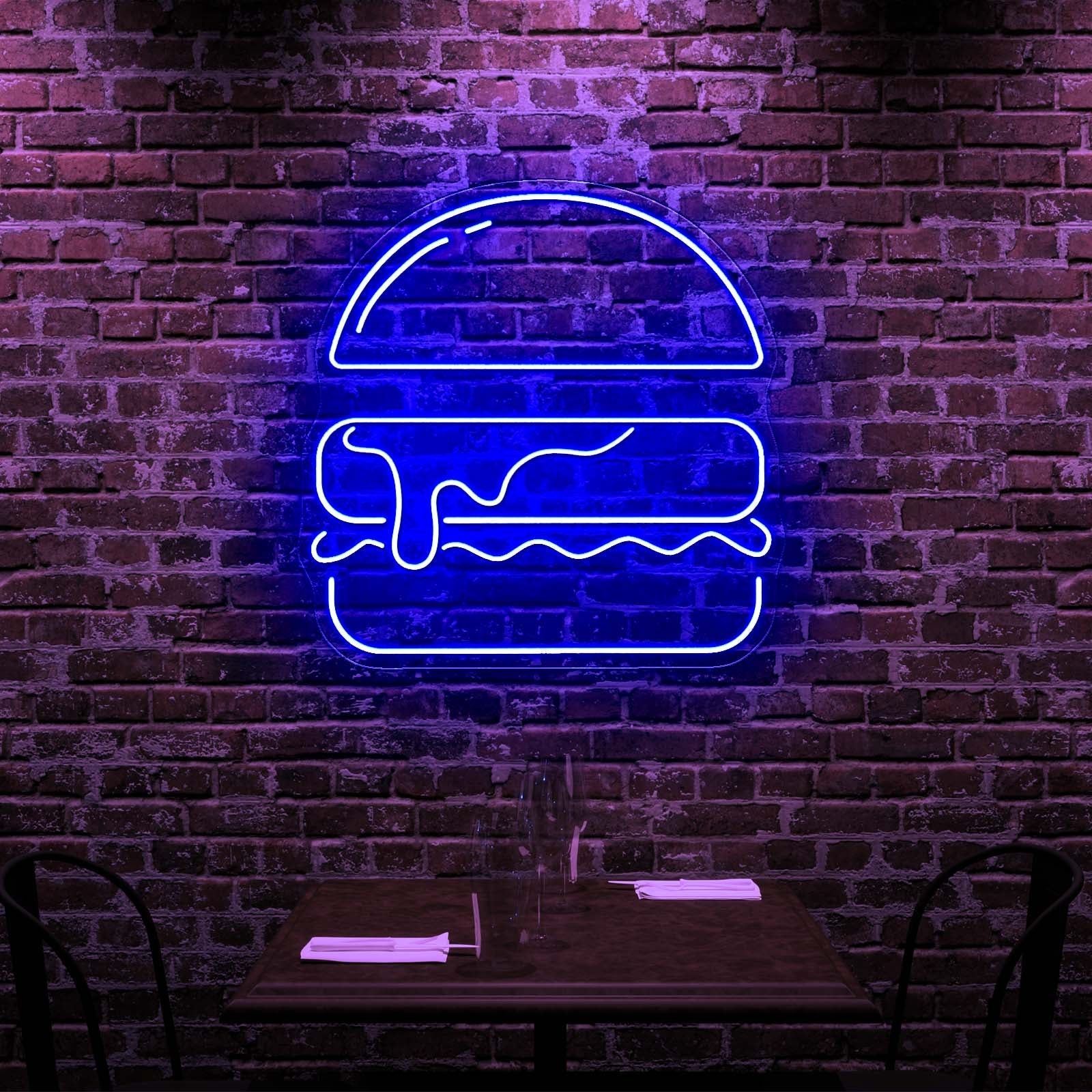 Burger Large Neon Signs For Restaurant Wall Art - Shineneon