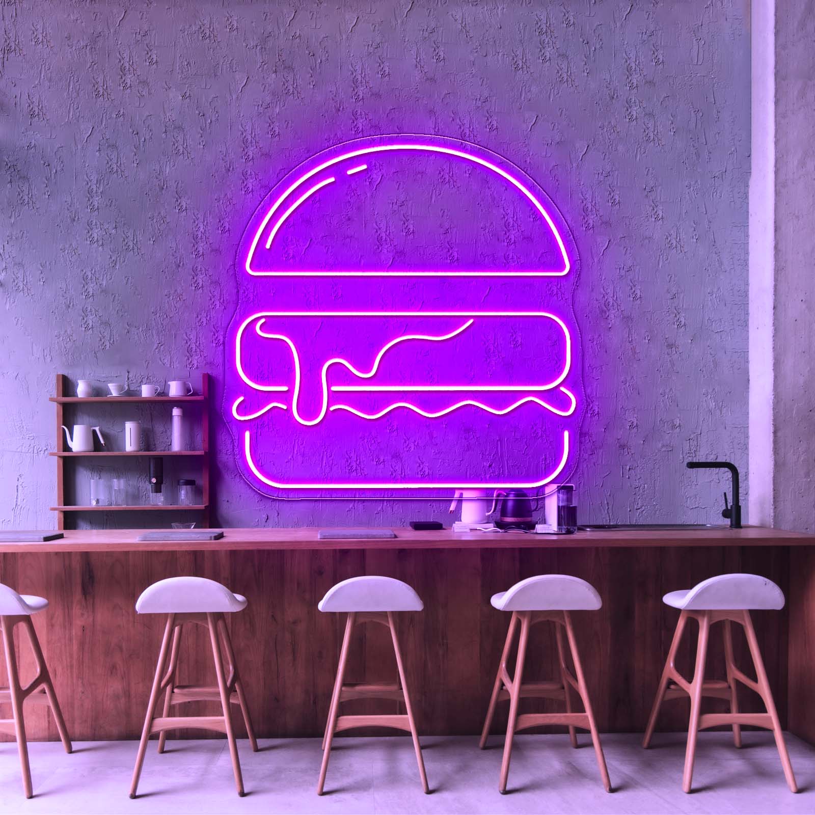 Burger Large Neon Signs For Restaurant Wall Art - Shineneon