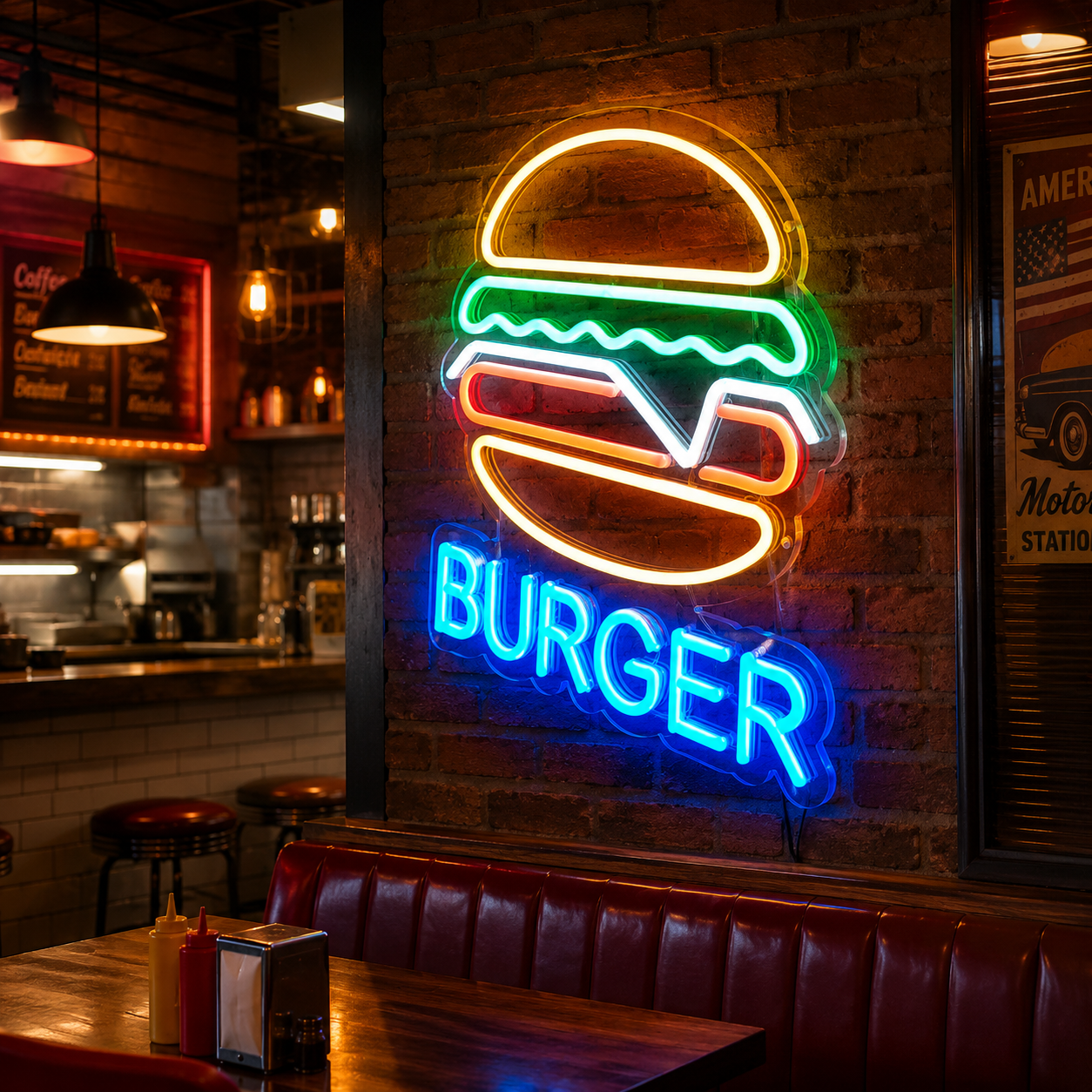 Burger LED Neon Sign Home Wall Art - 02 High-Converting Product Image
