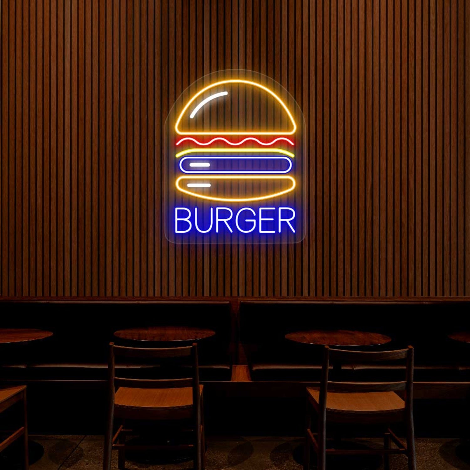 Burger Led Neon Sign Multicolor | Shineneon