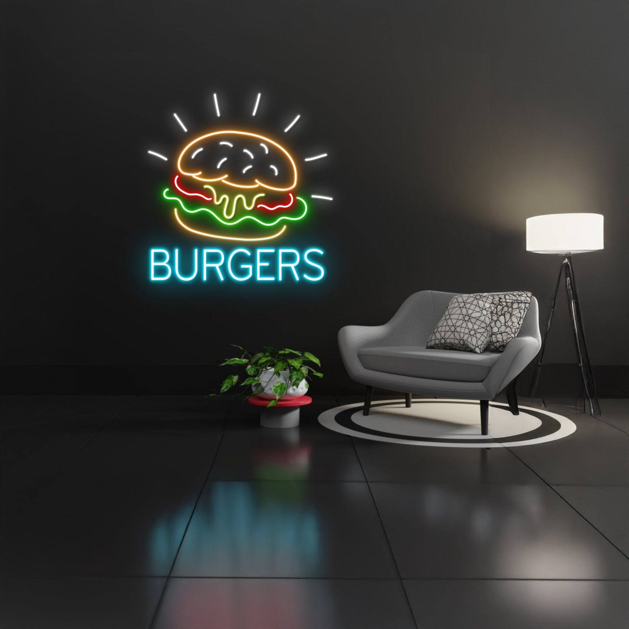 Burger Led Sign Hamburger Neon Sign - Shineneon