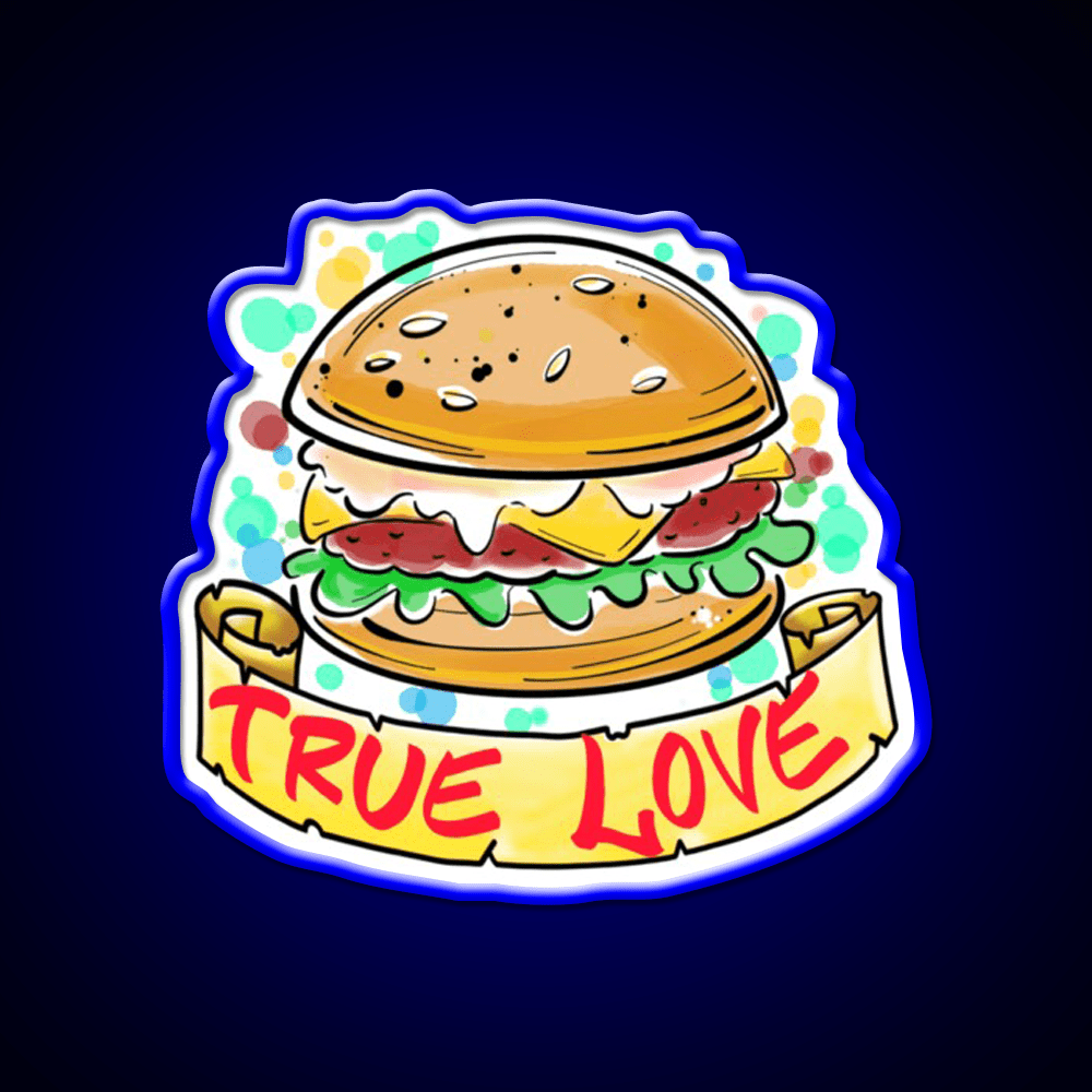 Burger Love Fast Food Led Neon Sign For Burger Place Rgb Color - Shineneon