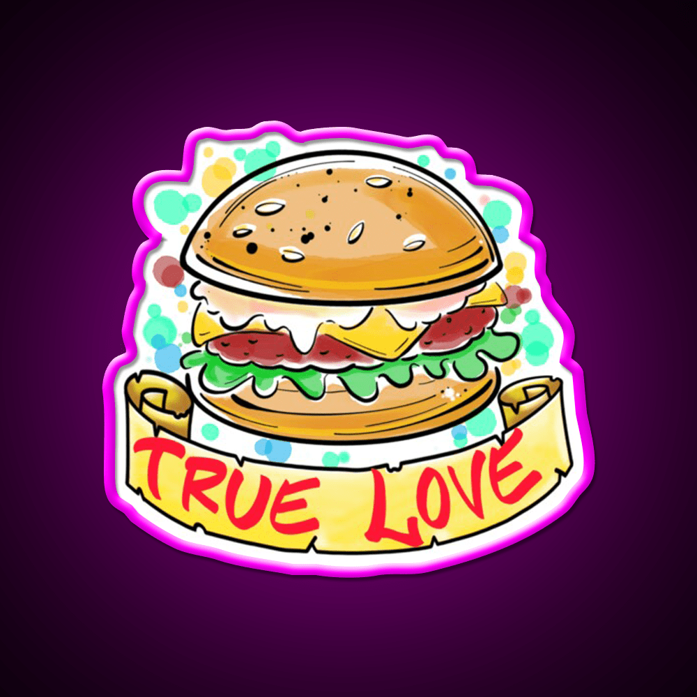Burger Love Fast Food Led Neon Sign For Burger Place Rgb Color - Shineneon
