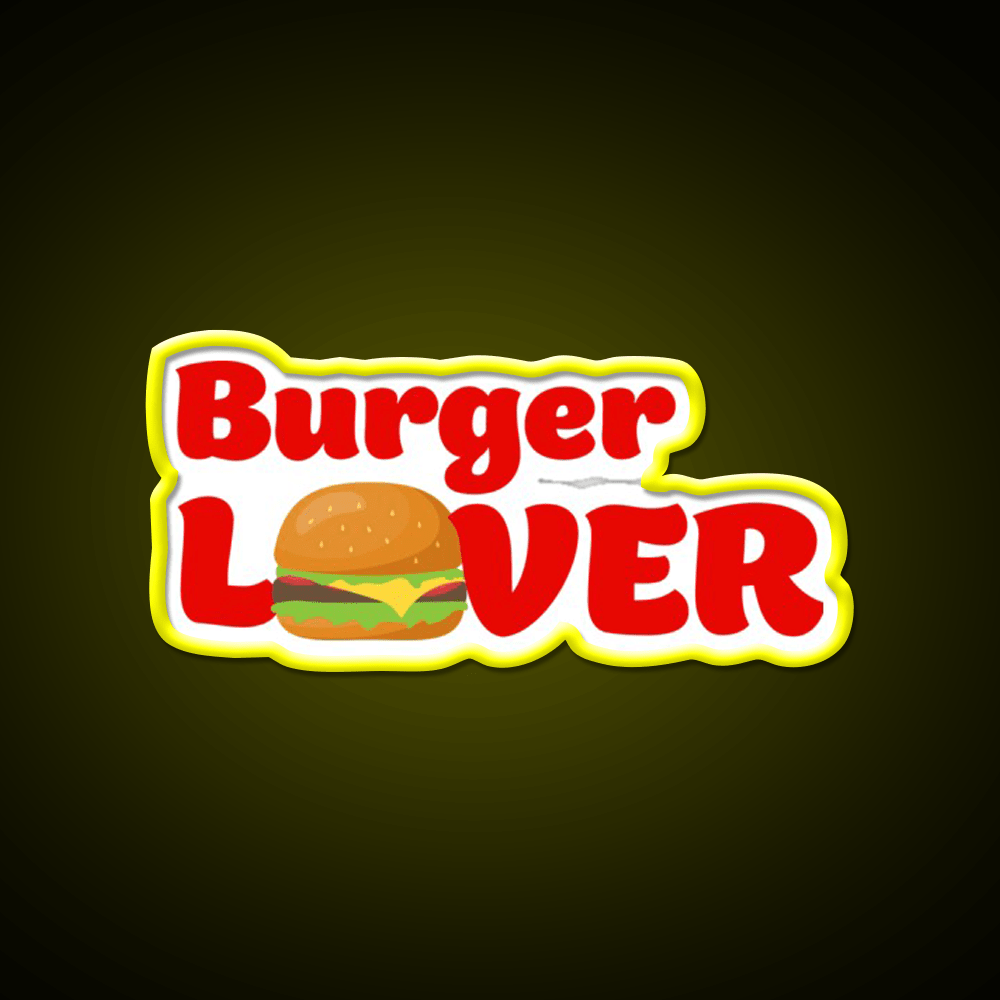 Burger Lover Fast Food Led Neon Sign For Burger Place Rgb Color - Shineneon