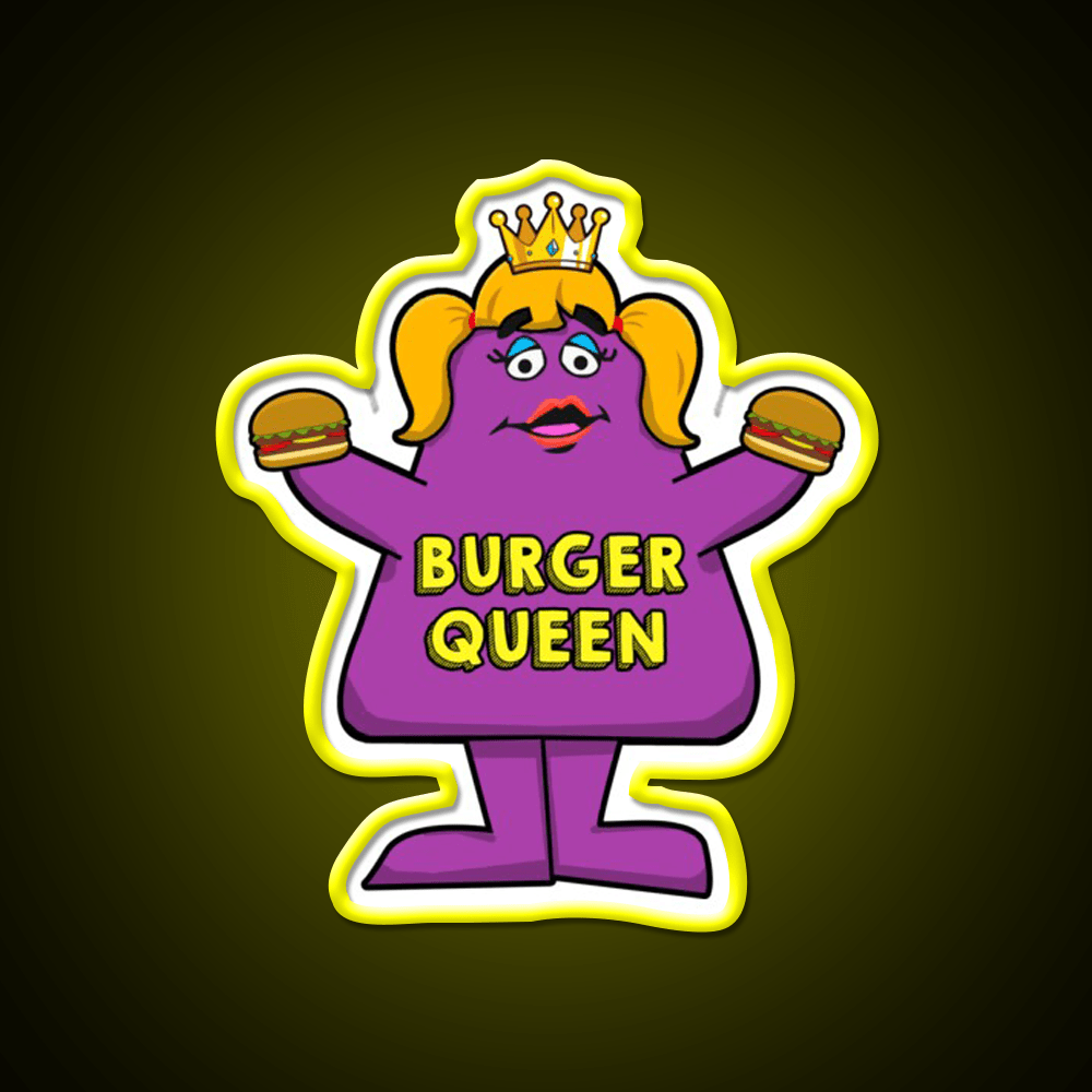 Burger Queen Fast Food Led Neon Sign For Burger Place Rgb Color - Shineneon