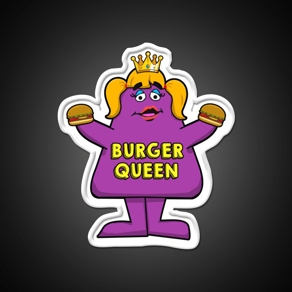 Burger Queen Fast Food Led Neon Sign For Burger Place Rgb Color - Shineneon