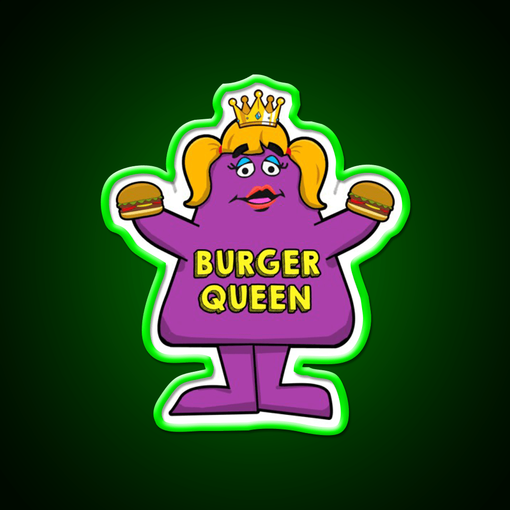 Burger Queen Fast Food Led Neon Sign For Burger Place Rgb Color - Shineneon
