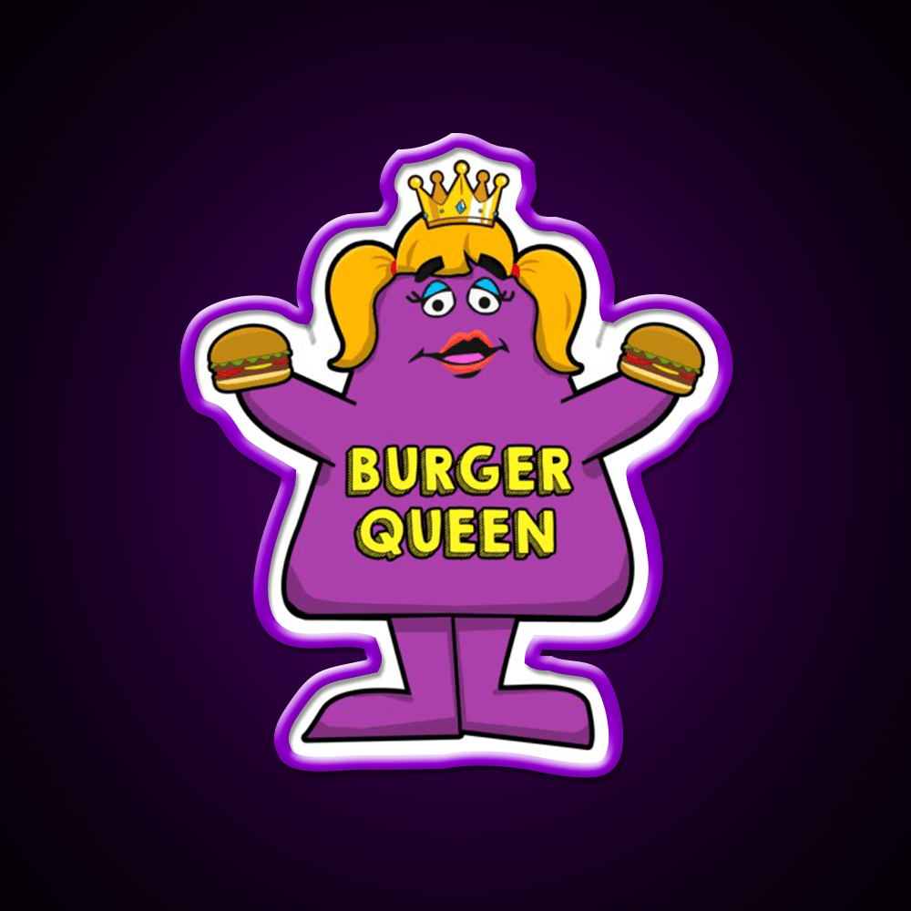 Burger Queen Fast Food Led Neon Sign For Burger Place Rgb Color - Shineneon