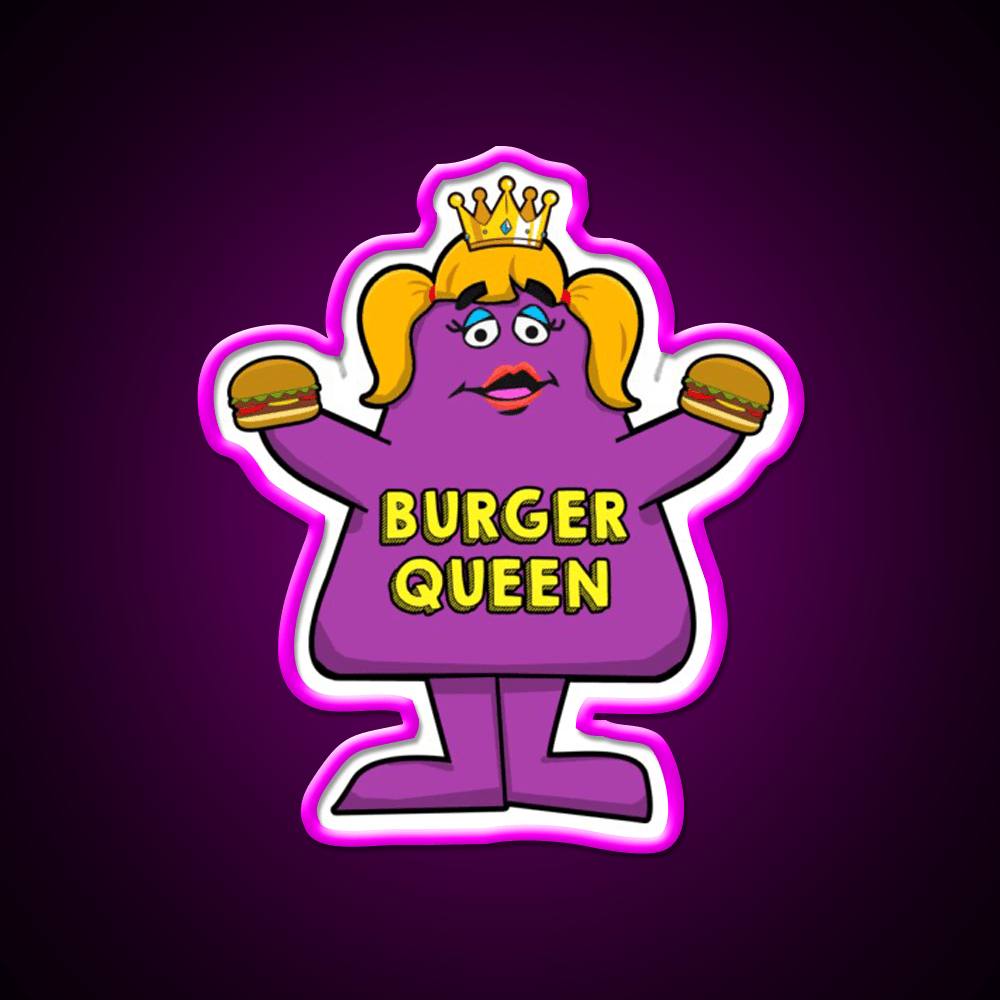 Burger Queen Fast Food Led Neon Sign For Burger Place Rgb Color - Shineneon
