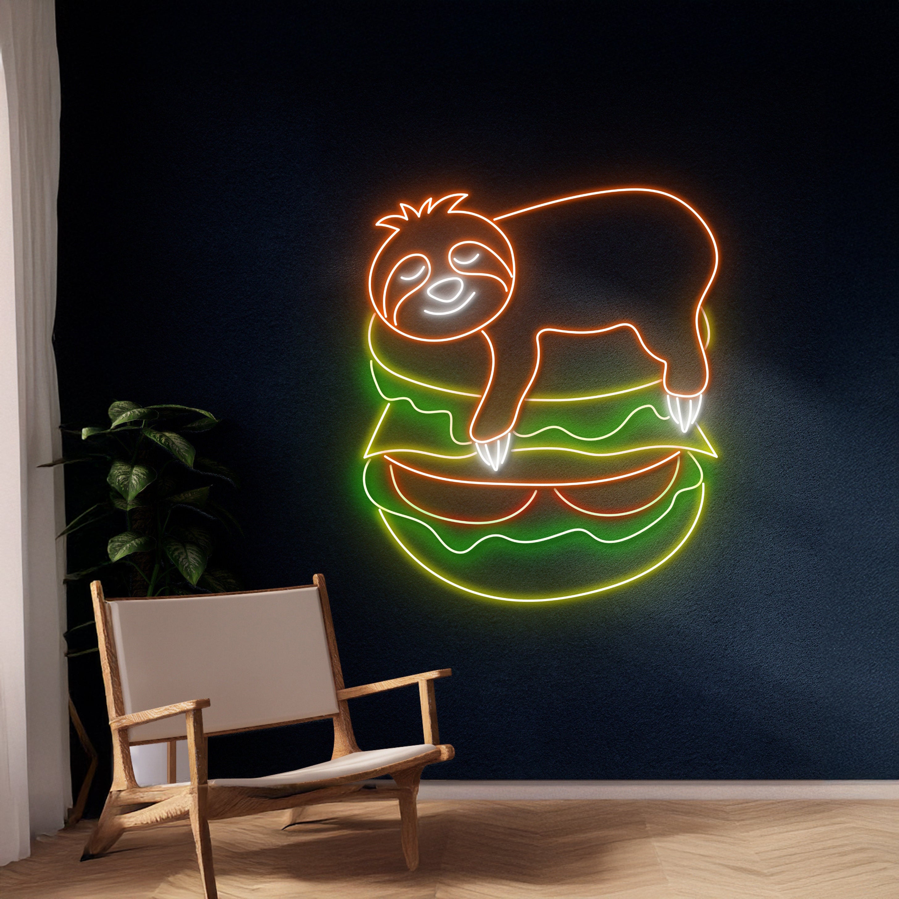 Burger Sloth Neon Sign | Shineneon