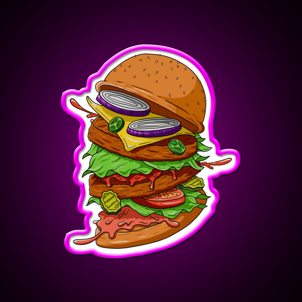 Burger Time Fast Food Led Neon Sign For Burger Place Rgb Color - Shineneon