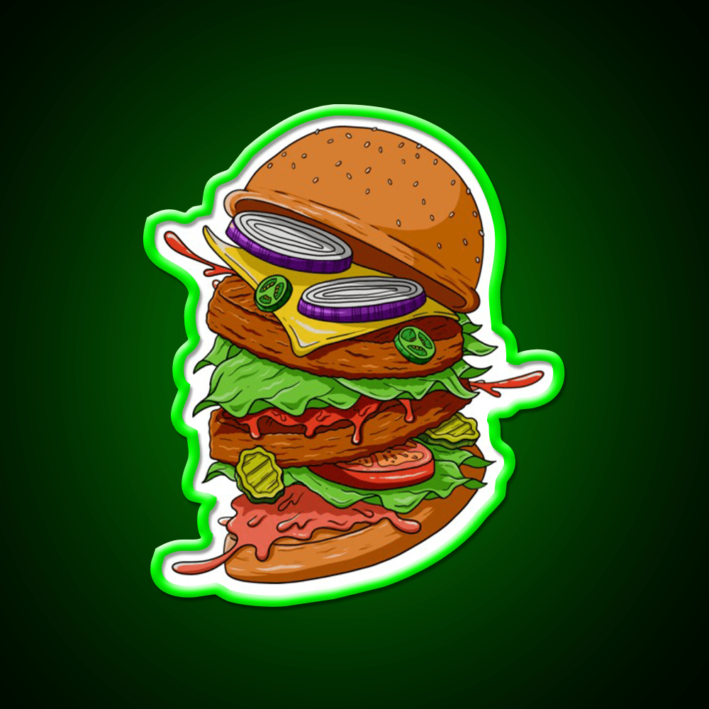Burger Time Fast Food Led Neon Sign For Burger Place Rgb Color - Shineneon