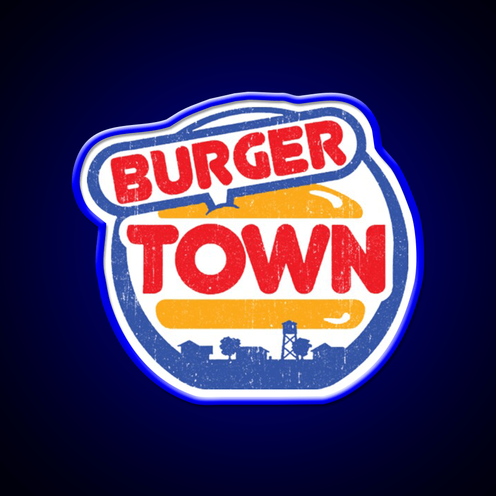 Burger Town Shirt Fast Food Led Neon Sign For Burger Place Rgb Color - Shineneon