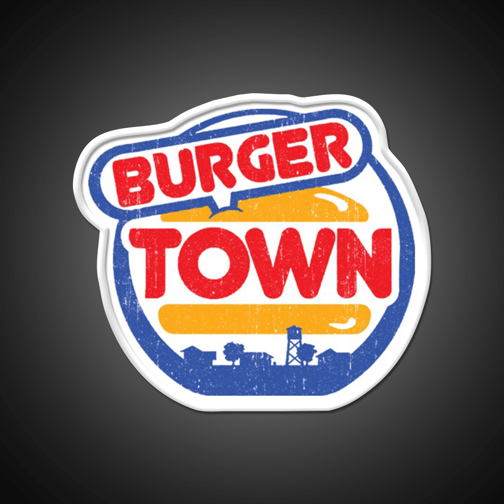 Burger Town Shirt Fast Food Led Neon Sign For Burger Place Rgb Color - Shineneon