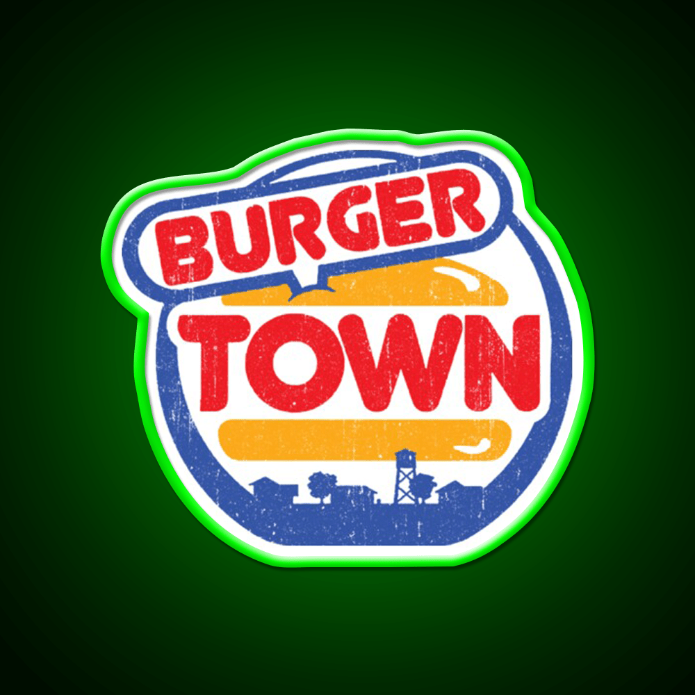 Burger Town Shirt Fast Food Led Neon Sign For Burger Place Rgb Color - Shineneon