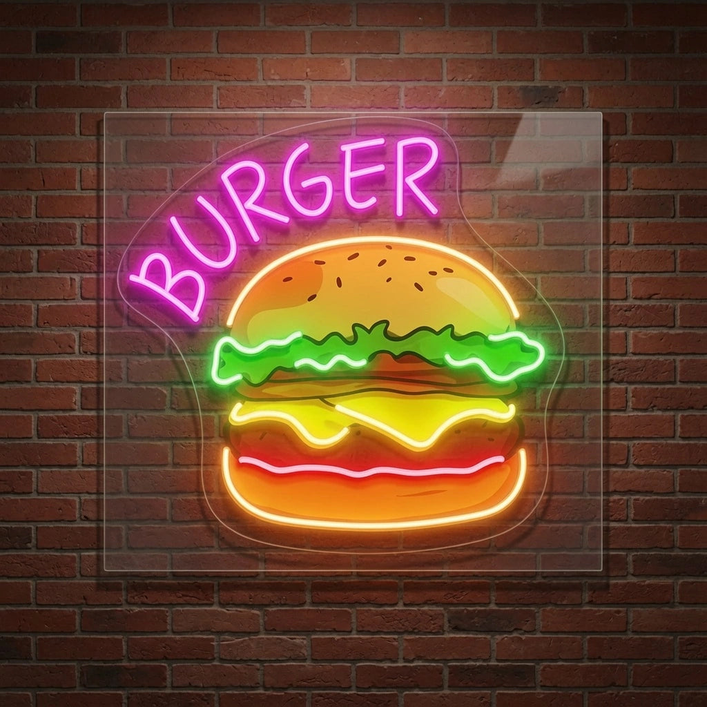 Burger Wall Art LED Neon Sign - 01 Original Product Image