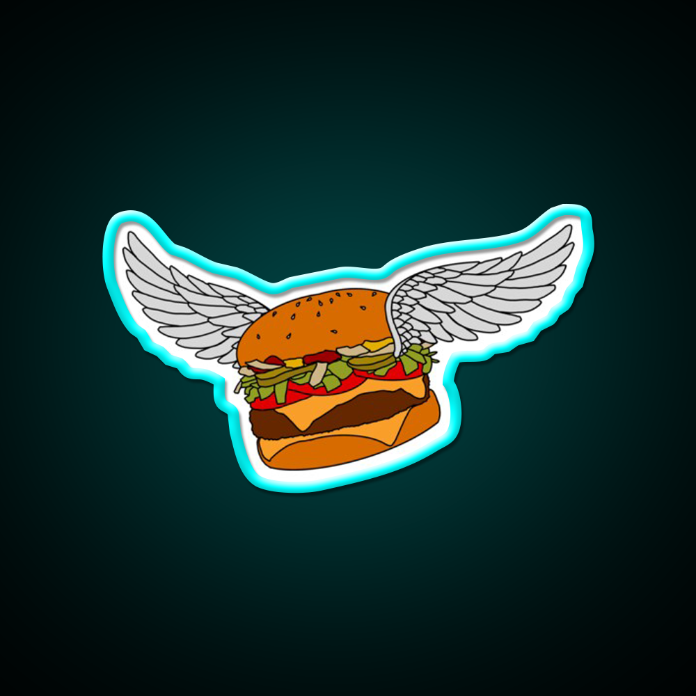 Burgerfly Fast Food Led Neon Sign For Burger Place Rgb Color