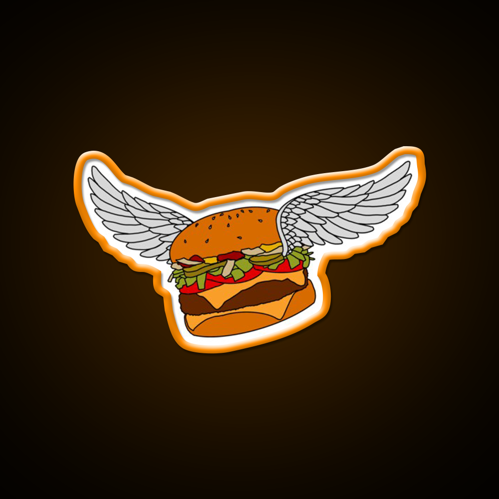 Burgerfly Fast Food Led Neon Sign For Burger Place Rgb Color