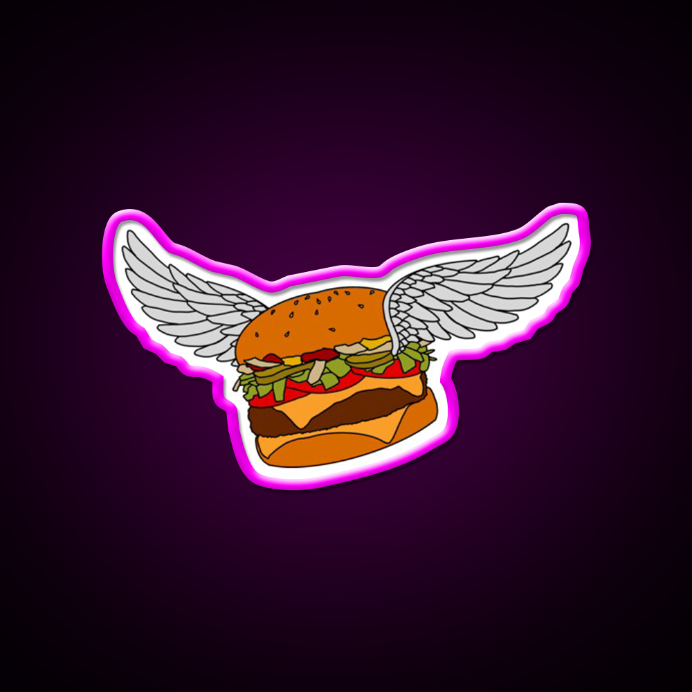 Burgerfly Fast Food Led Neon Sign For Burger Place Rgb Color